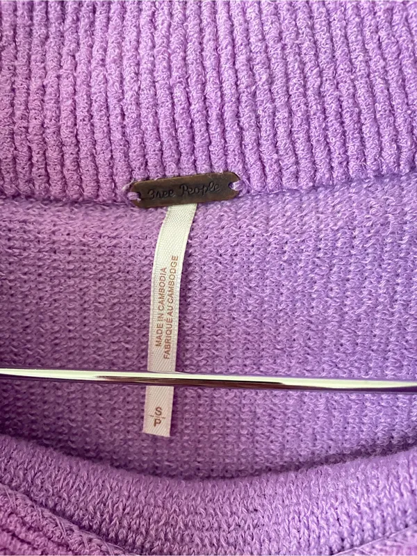 Free People Ottoman Slouchy Tunic Sweater Purple Small in Violet Lilac - Image 5