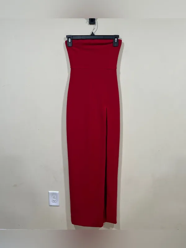 Meshki Rachel Midaxi Split Front Dress size XS red EUC - Image 3