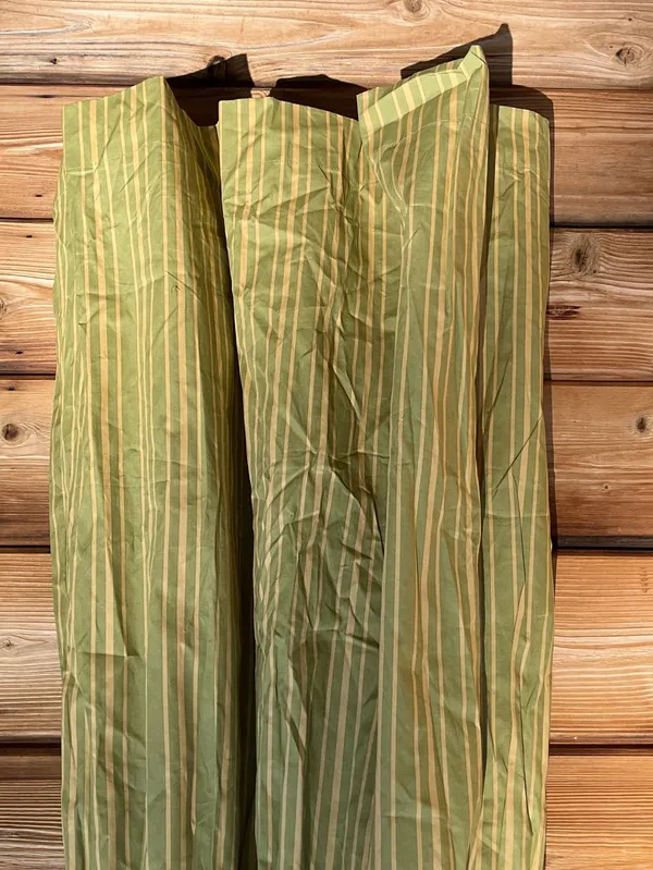 Few Moda o.p.t Freya Size M Green Striped Smocked Fit Flare Midi Cotton Dress - Image 8