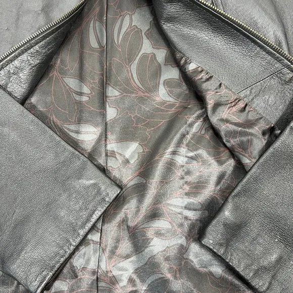Genuine Black Leather Jacket Plus 16-18W Full Zip Lined‎ Minimalist Patina Retro - Image 7