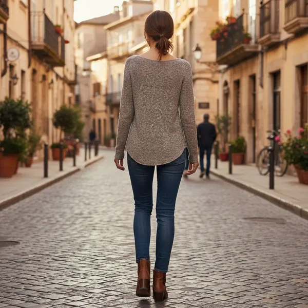ZARA Brown Knit Long Sleeve Sweater Top, M - Image 7