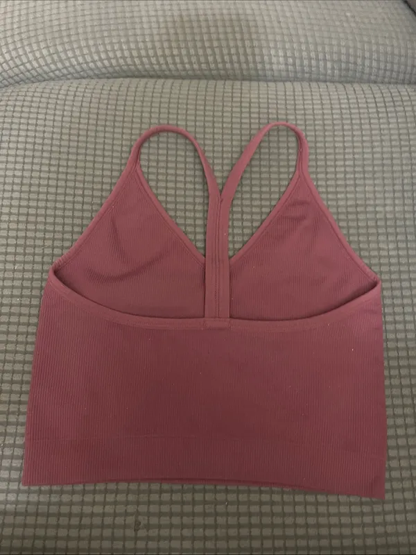 SET Active Sculptflex Ribbed V Bra in Mauve - Image 4