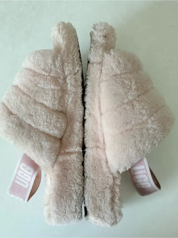 UGG Fluff Yeah Slide Women's Sheepskin Slipper Sandals Light Pink Size 9 - Image 7