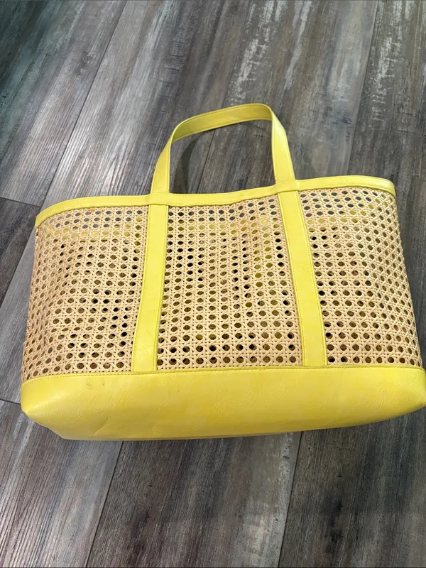 Universal Threads Caning natural tote handbag yellow - Image 9