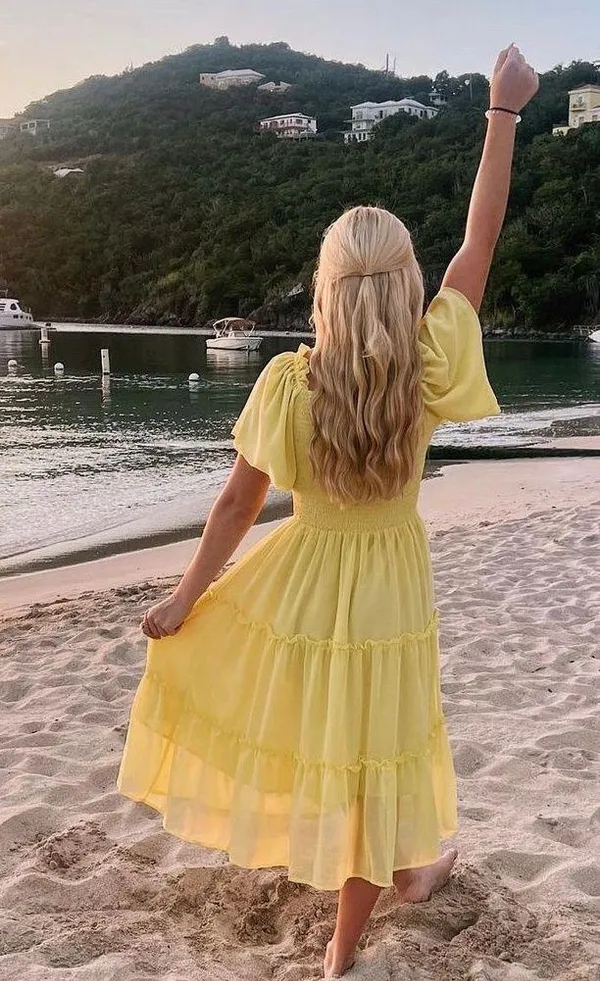 Amazon yellow Midi Dress - Image 3