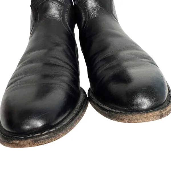 Justin Black Leather Western Boots Size 5.5 - Image 3