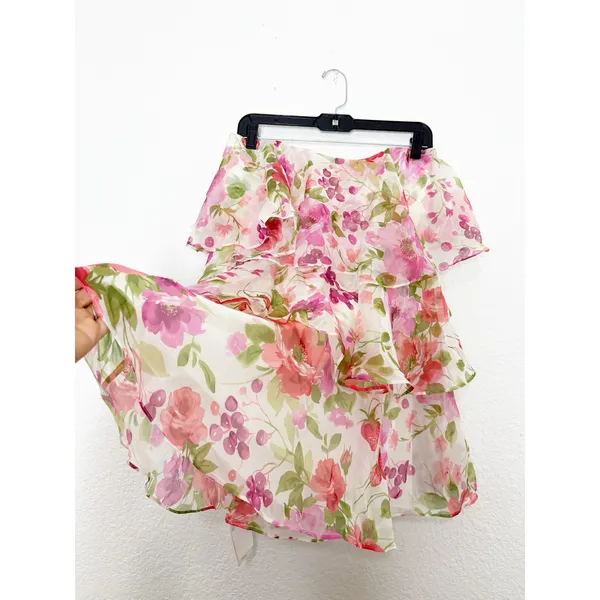 NWT Abercrombie and Fitch Organza Tiered Strapless Mini Dress Size Medium - Image 12