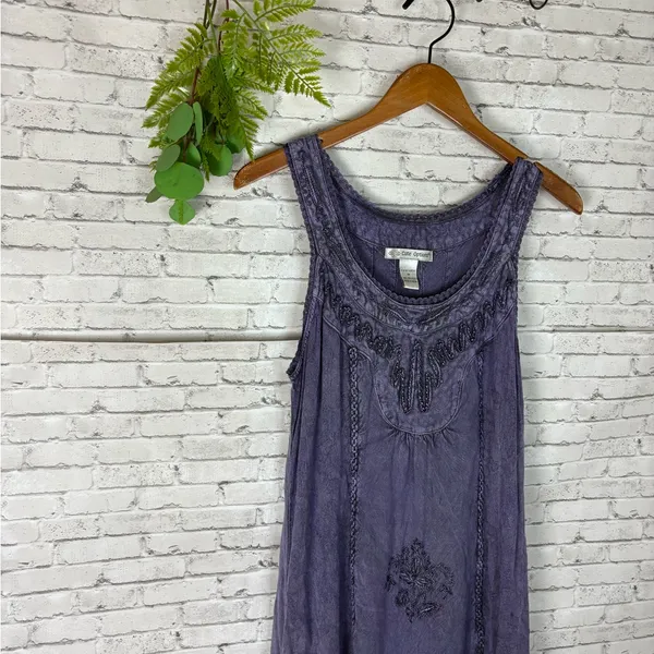 Vintage Whimsigoth 90’s Purple Mineral Dye Sleeveless Dress - Image 2