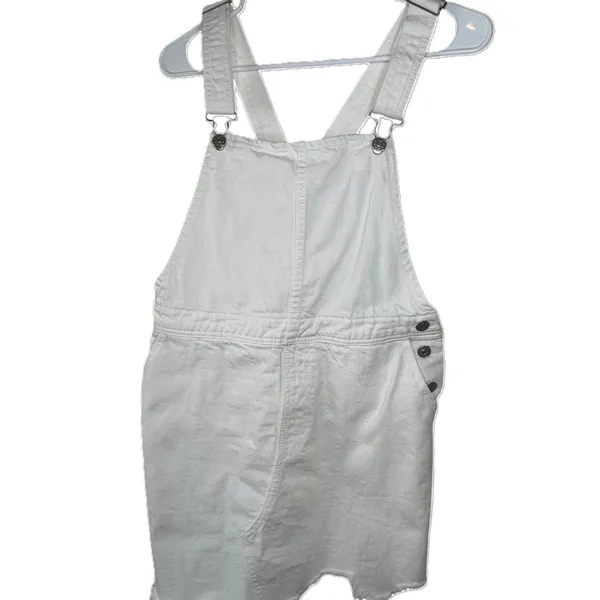Envy White Denim Overall Skirt Womens Small‎ Pinafore Dress Mini Festival Boho - Image 9