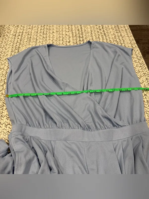 NWOT Halara Blue V Neck Short Sleeve Wide Leg Jumpsuit - Image 9