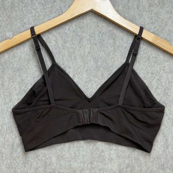 DKNY Womens Seamless Wireless Bralette Brown Logo Band Size L Adjustable‎ Straps - Image 2