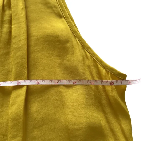 LOFT Women's Yellow Lace Up Tie Neck Sleeveless Peplum Blouse Top NWT Size Large - Image 7