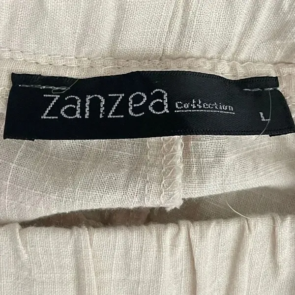 Zanzea Collection Ivory Elastic Waist Pull On Wide Leg Y2K Capri High SZ L #1274 - Image 9