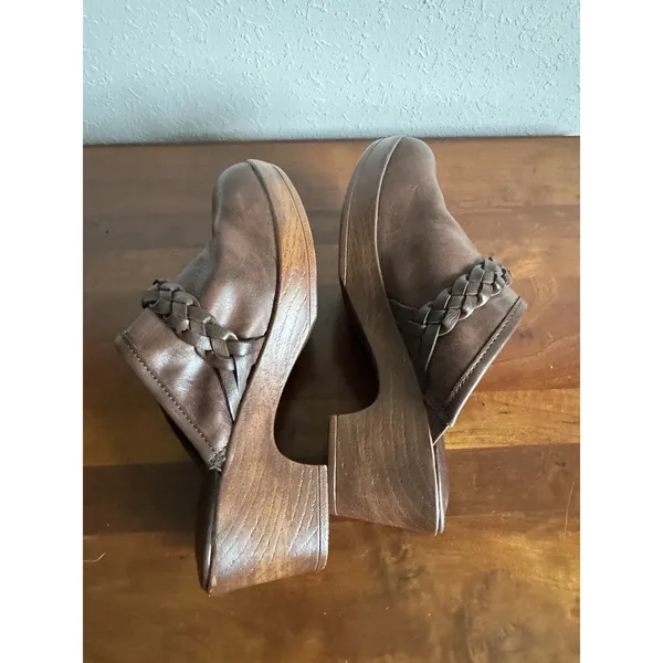 B.O.C Brown Journi Braided Heeled Close Toed Clogs Womens 6 Cottagecore - Image 5