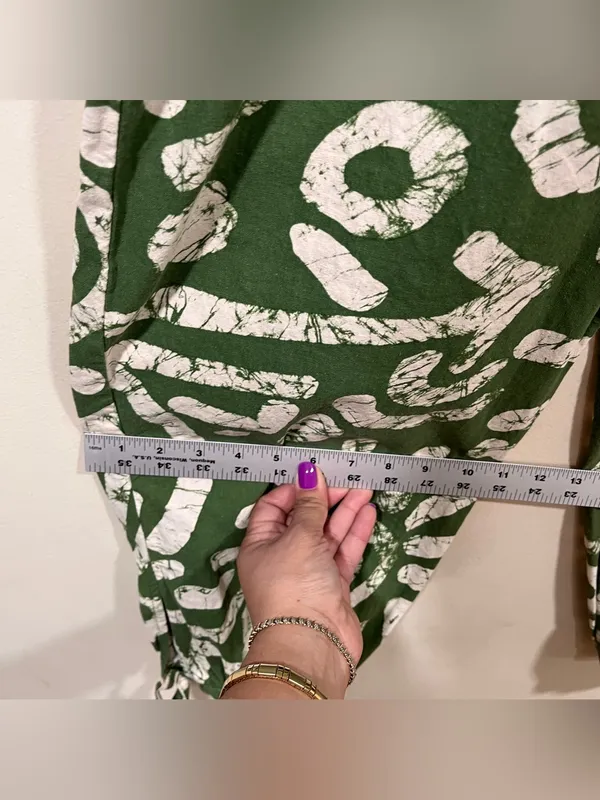 Haute Hippie Linen Blend Pants Womens L Green Pull On Aztec Tribal Jogger - Image 4