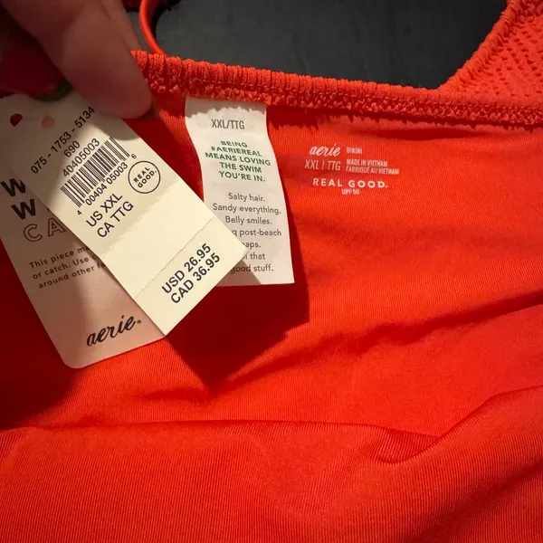 Aerie Bikini Set XXL Orange NWT High Waist Swimsuit Cutout Beach Vacation Summer - Image 6