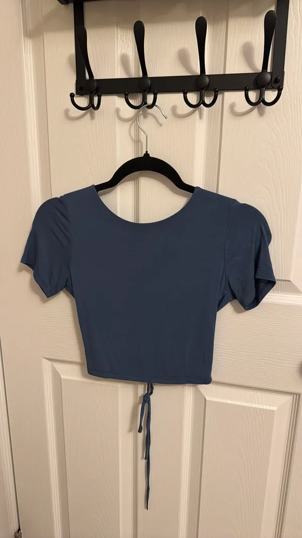 Open Back Baby Tee Blue - Image 3