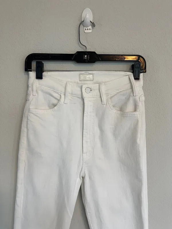 Mother The Hustler Ankle Fray White Jeans Size 26 - Image 4