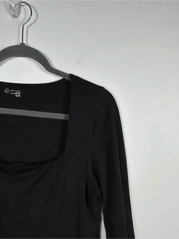 OFFLINE by Aerie Real Me Xtra Black Long Sleeve Jumpsuit Bodysuit Size XL‎ - Image 7