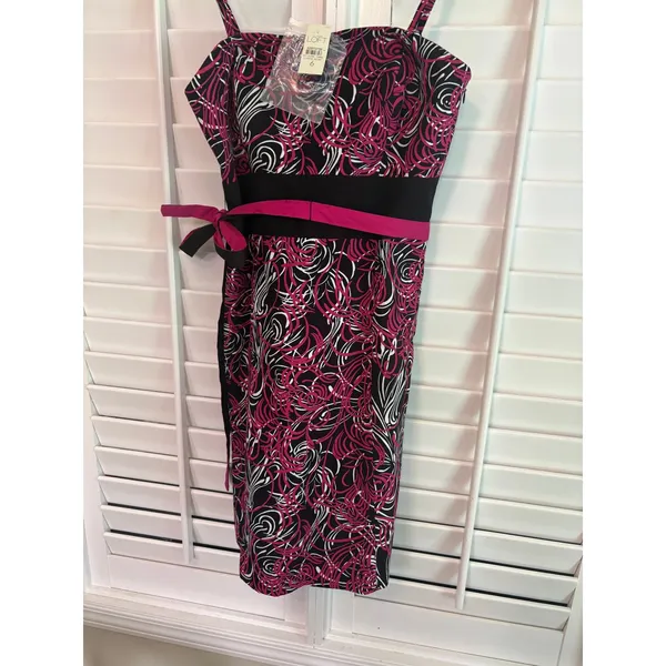 Loft Black‎ And Pink Dress Size 6 - Image 3