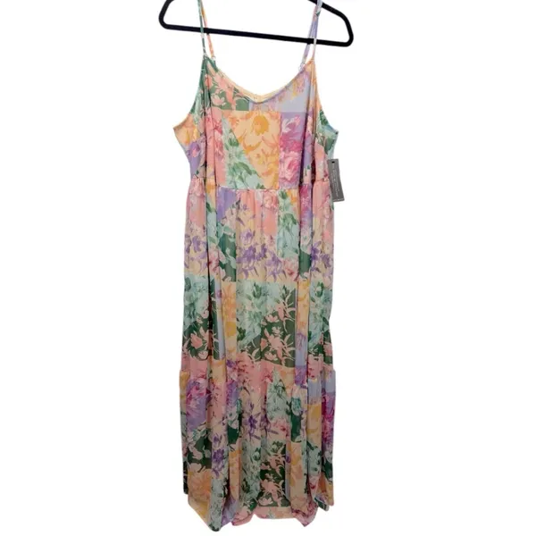 NWT Lane Bryant Patchwork‎ Floral Sleeveless V-Neck Tiered Maxi Dress 16 - Image 5