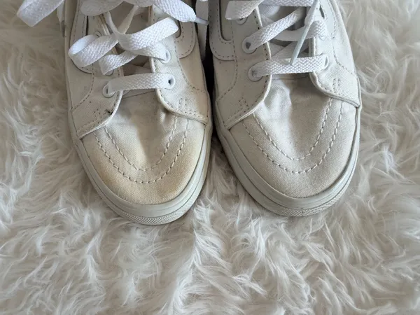 Vans Sk8-Hi White Canvas High Top Sneakers Women's Size 7 - Image 2