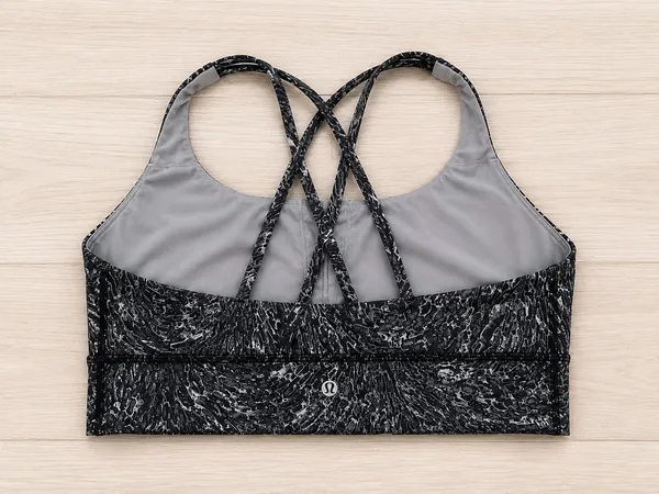 Lululemon Women's Energy Bra Long Line Yoga Athletic Sports Bra 10 Gray - Image 2