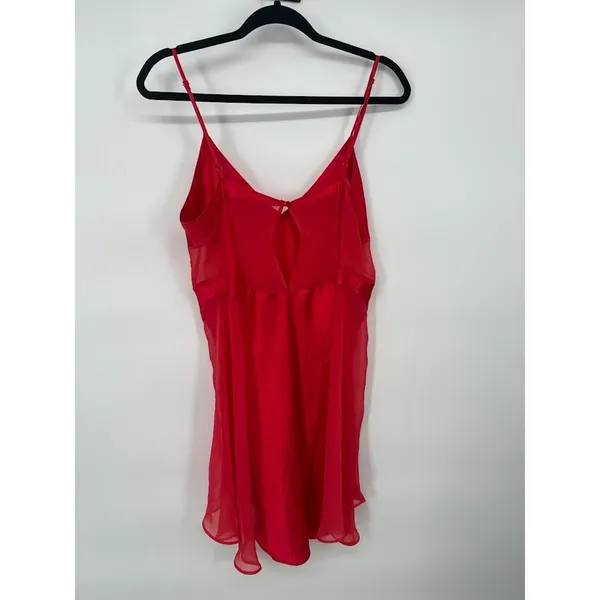 Vintage Y2K Victorias Secret Red Satin Mesh Babydoll Nightie‎ Gown Sexy Large - Image 5