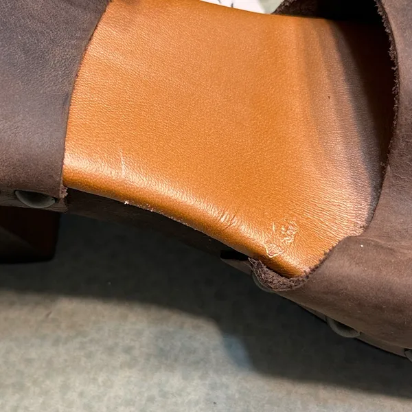 SOFIA MILANO Leather Chunky Heeled Sandals‎ Size 9 B14A Brown - Image 9