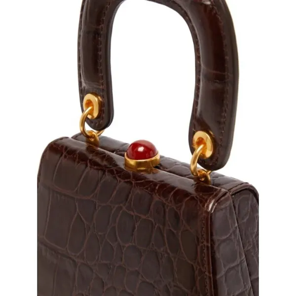 💕STAUD💕 Kenny Bag Brown Crocodile Embossed - Image 12