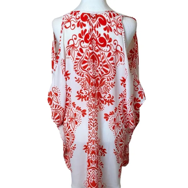 Show Me Your Mumu Peta Boo Tunic Top Dress‎ Red White Small Oversized Artsy Boho - Image 9