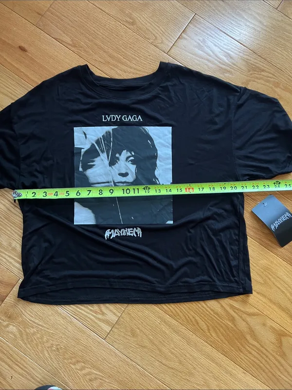lady Gaga Black Graphic Short Sleeve Tee with Mayhem whimsygoth vibes - Image 6