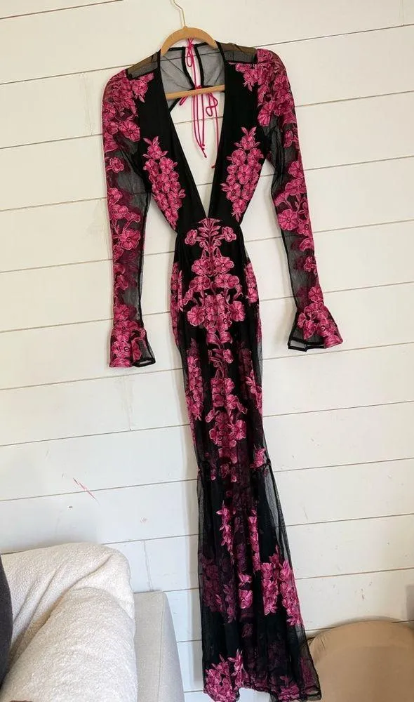 For Love and Lemons Temecula Cut Out Embroidered Lace Maxi Dress - Image 5