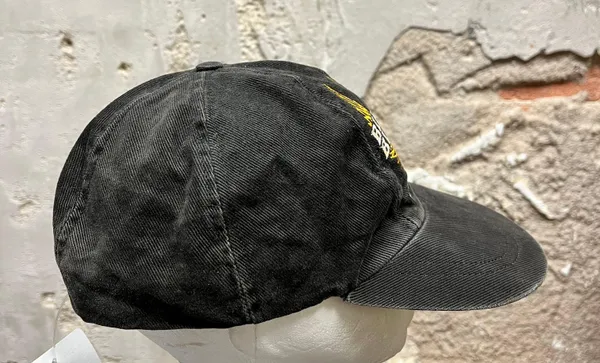 Biker Blues Black Denim Embroidered Adjustable Baseball Cap Hat - Image 3