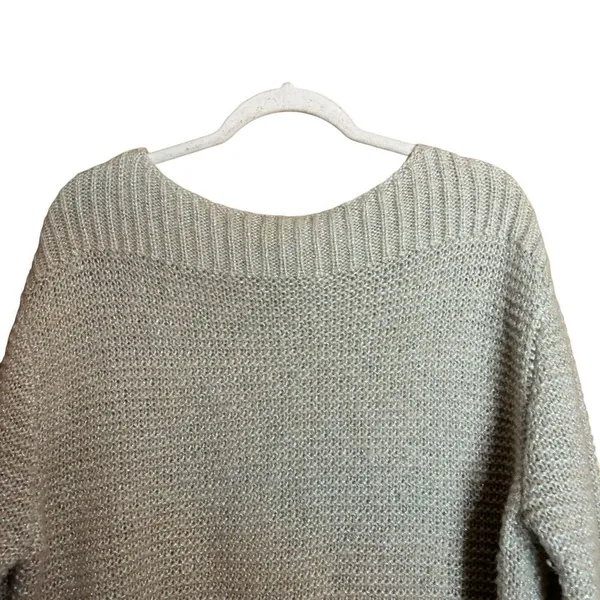Tommy Bahama Sweater Womens Extra Large XL Beige Metallic Wool Blend Pullover - Image 2