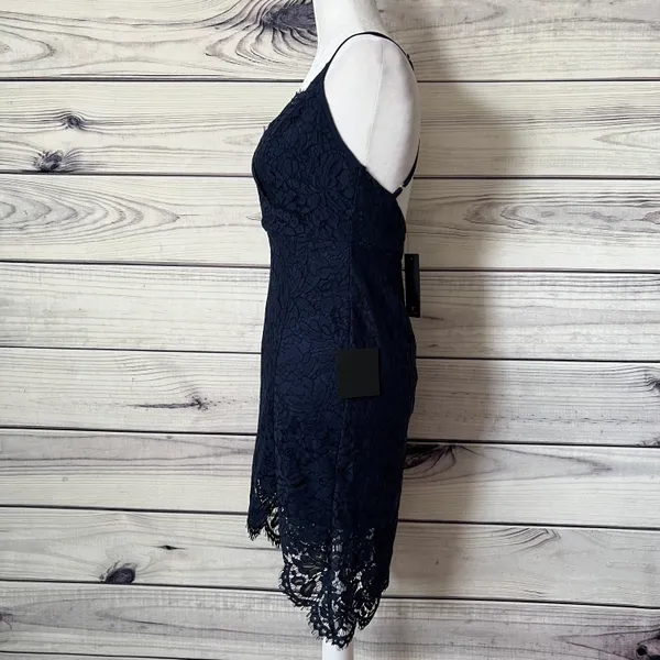 Lulus Flirting with Desire Navy Blue Lace Bodycon Dress - Image 10