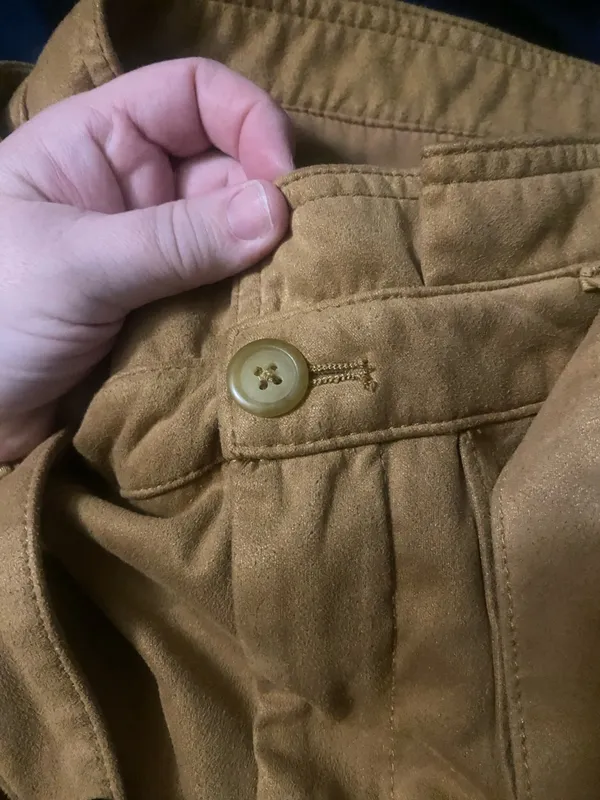 Mustard Yellow suede pants, by free people size 4 - Gathered Detail - Image 8