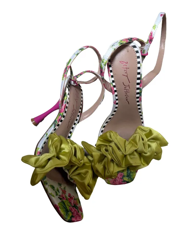 Betsey Johnson Elmira Ruffled Floral Heel Sandals – Size 7.5 - Image 3