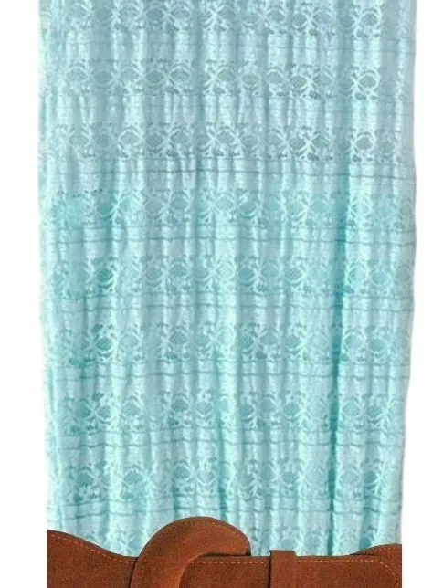 Lace Maxi Skirt With Floral Detailings & Brown & Cream Suede Knit Belt - Image 5