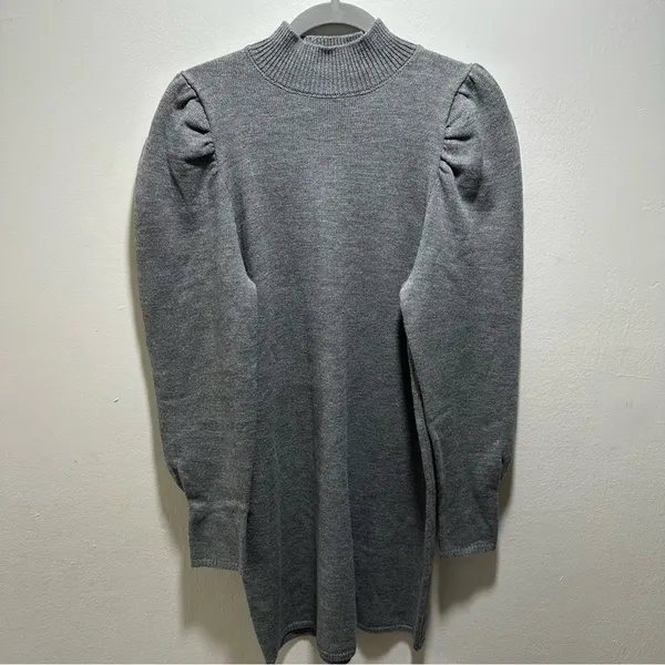 WAYF Lola Puff Sleeve Sweater Dress Size Medium - Image 2