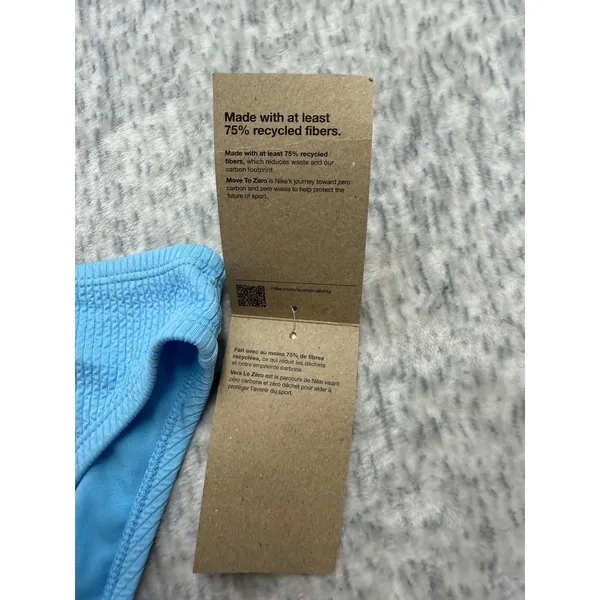 Nike Swim Womens High Waisted Bikini Bottoms Blue Textured NESSD234 Size M NEW‎ - Image 2