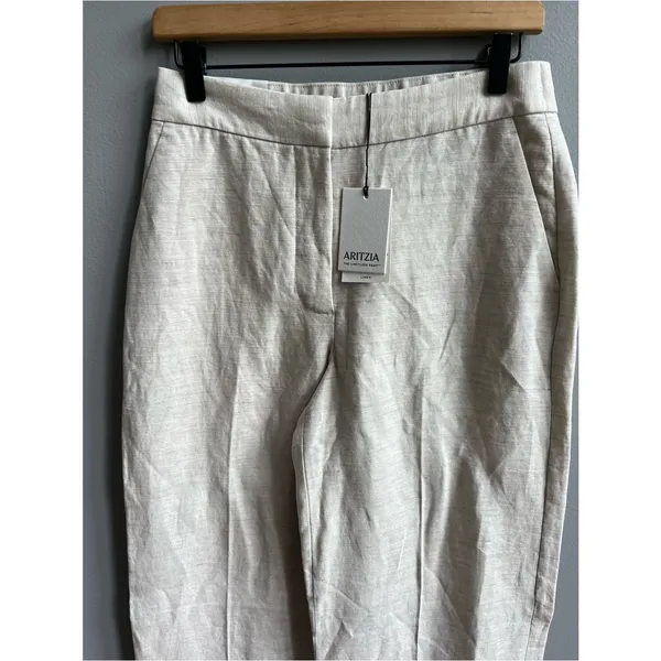 Aritzia The Limitless Pant Linen NWT Natural Ecru Wide Leg Size 6 - Image 5
