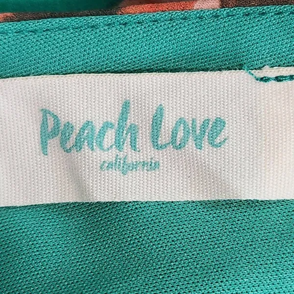 Peach Love California Green Floral Mini Dress Size Large Wedding Guest Dress - Image 7