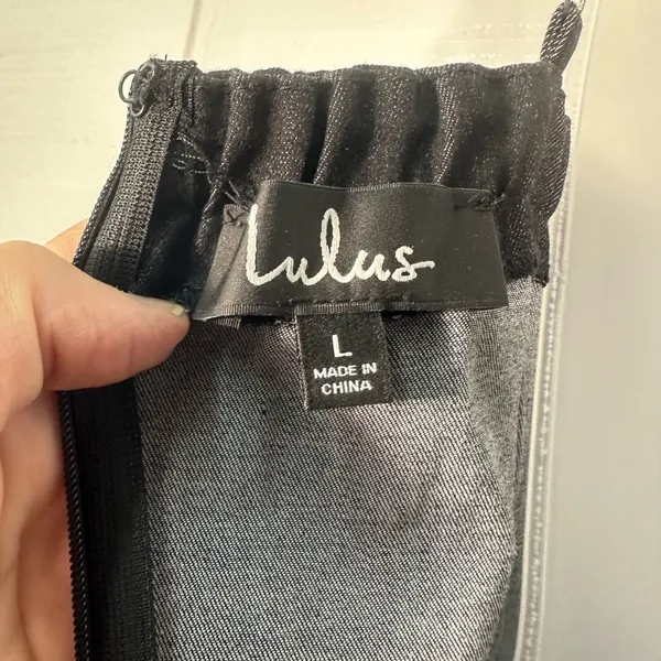 Lulus Black Denim Spaghetti Strap Dress Size EUC - Image 8