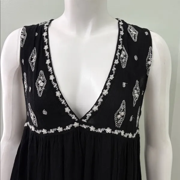 Free people diamond embroidered babydoll tank top small - Image 6