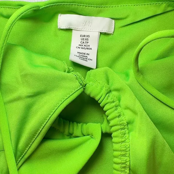 NWOT H&M Neon Bright Green Maxi Dress XSMALL - Image 6