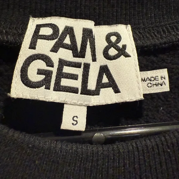 Pam & Gela Black Puff Sleeve sweatshirt Size Small‎ - Image 6