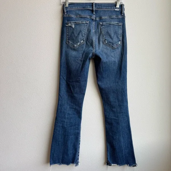 MOTHER The Insider Crop Step Chew Dancing On Coals Flare Hem Size 26 Blue - Image 7