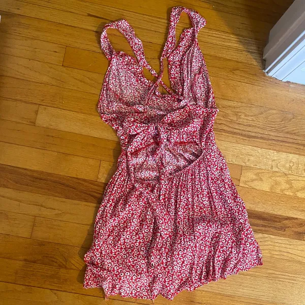 Red Floral Dress - Image 3