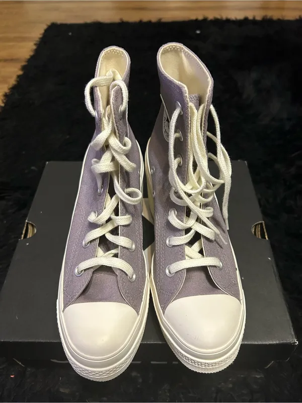 CONVERSE Chuck 70 de luxe hi top purple platform shoes sneakers women’s 7.5 new - Image 2